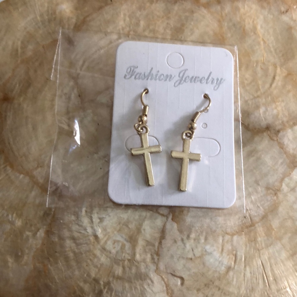 Earrings !gold crosses. Perfect length!